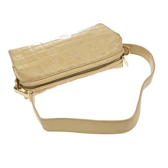 CHANEL CC Logo Chocolate Bar 2Way Hand Bag Leather Beige GHW Italy 11KB487 - Picture 6 of 14